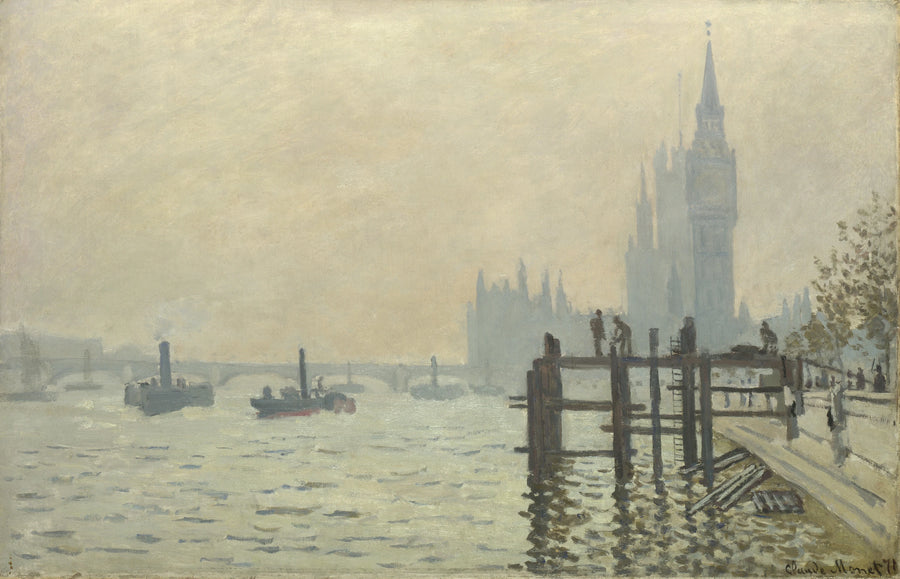 O Tâmisa a jusante de Westminster W166 - Claude Monet
