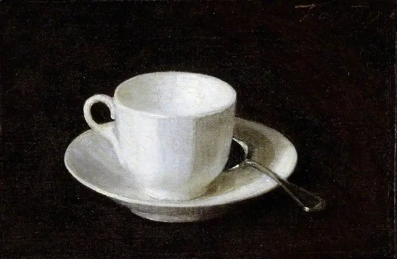 Xícara e pires brancos - Henri Fantin-Latour
