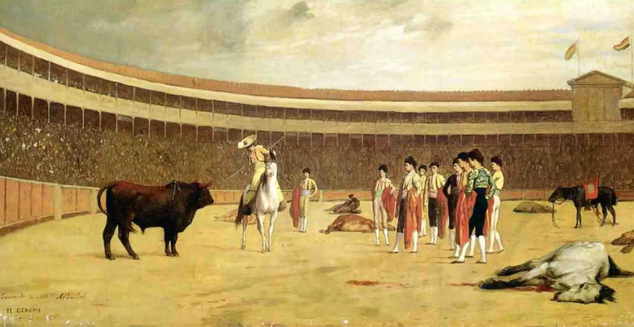 Touro e picador - Jean-Léon Gérôme