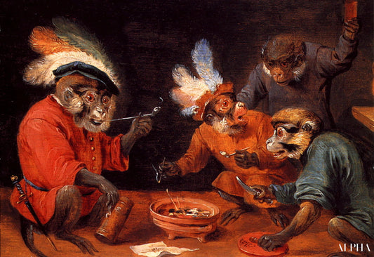 Taverne du singe - David The Younger Teniers - Reproductions de tableaux et peintures haut de gamme