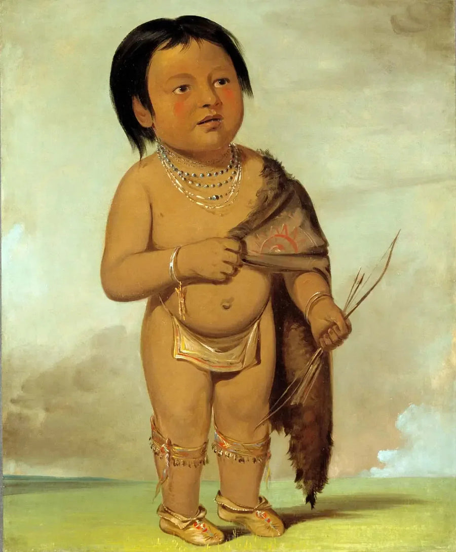 Tcha-aés-ka-ding, neto de Buffalo Bull's Back Fat - George Catlin