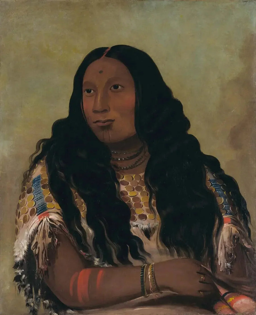 Tchón-su-móns-ka, Banco de Areia, esposa do comerciante François Chardon - George Catlin