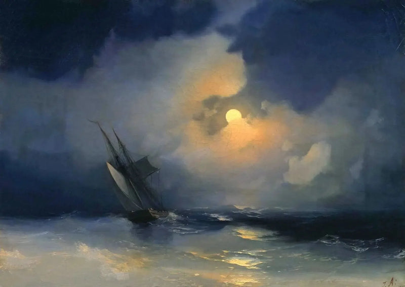 Tempestade no mar durante uma noite de lua cheia - Ivan Aïvazovski
