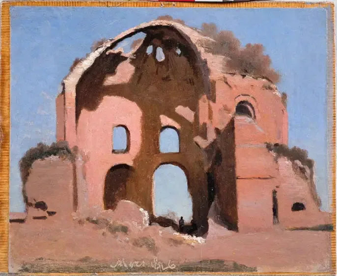 Templo de Minerva Médico perto de Roma - Jean-Baptiste Camille Corot