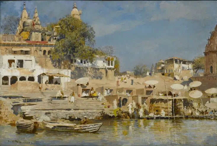Temples e ghats de banho em Benares - Edwin Lord Weeks