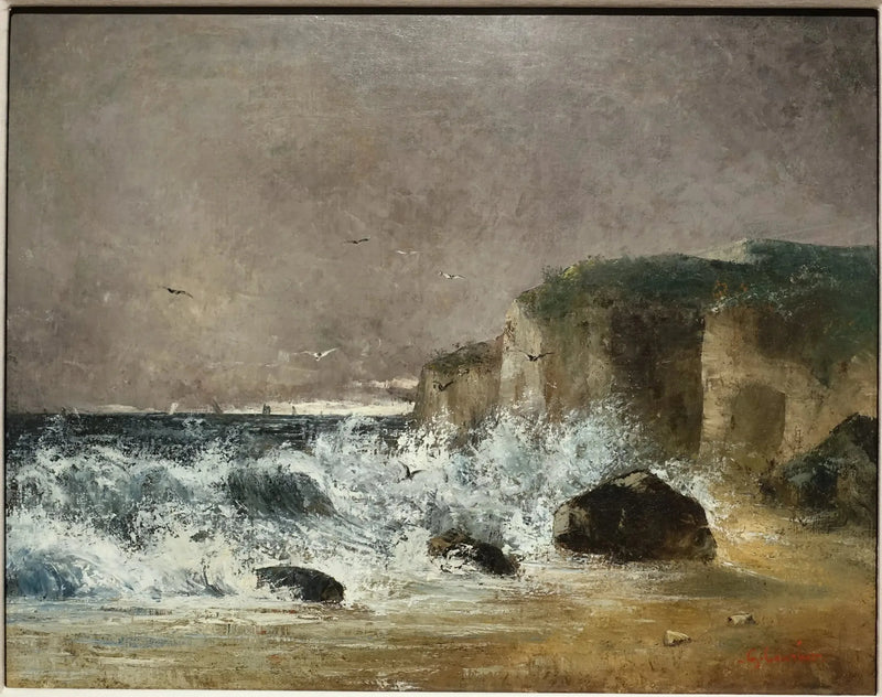 Tempo tempestuoso em Étretat - Gustave Courbet