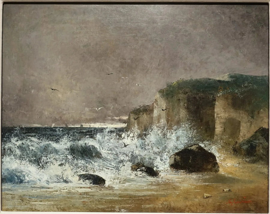 Tempo tempestuoso em Étretat - Gustave Courbet