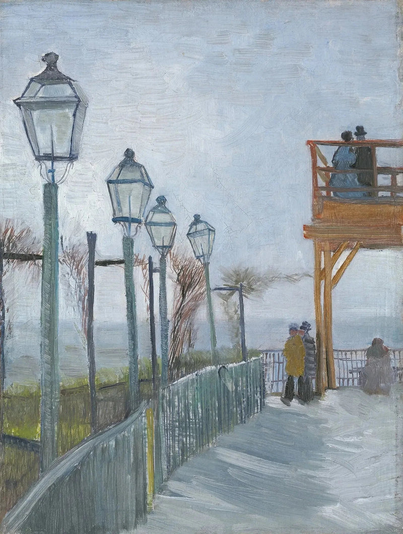 Terraço e observatório do Moinho de Blute-Fin, Montmartre - Vincent van Gogh