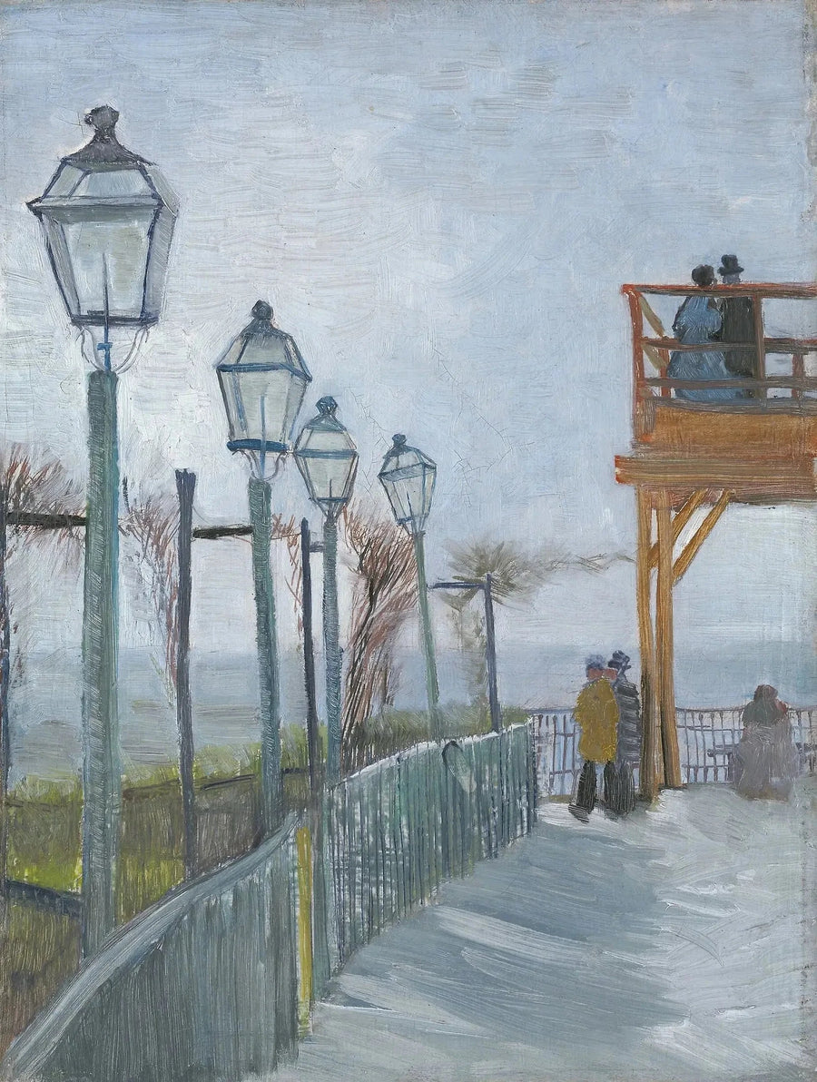 Terraço e observatório do Moinho de Blute-Fin, Montmartre - Vincent van Gogh