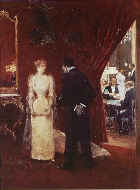 Tête-à-tête em uma recepção - Jean Béraud