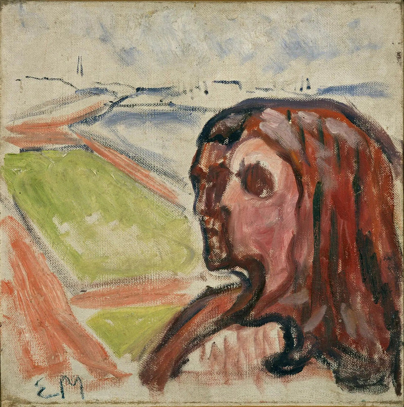 Cabeça contra cabeça em uma paisagem - Edvard Munch