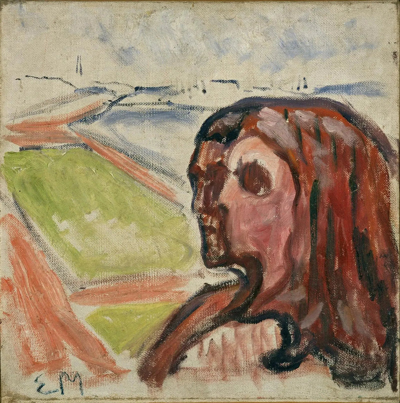 Cabeça contra cabeça em uma paisagem - Edvard Munch