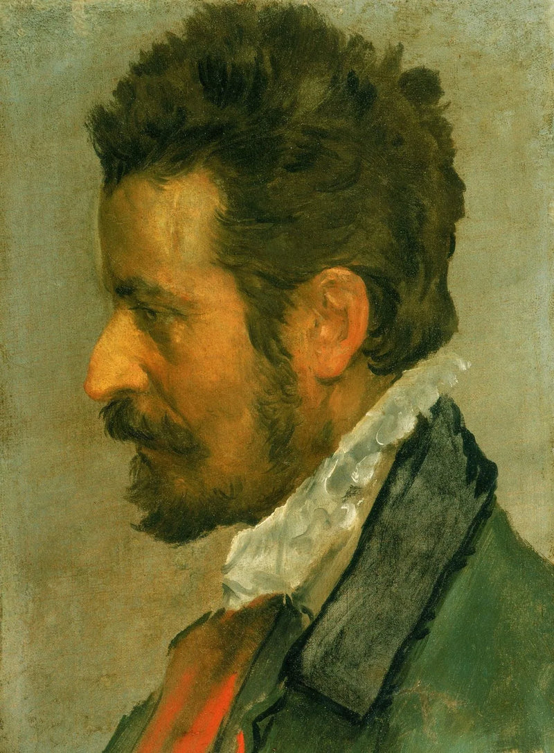 Cabeça de homem de perfil - Annibale Carracci
