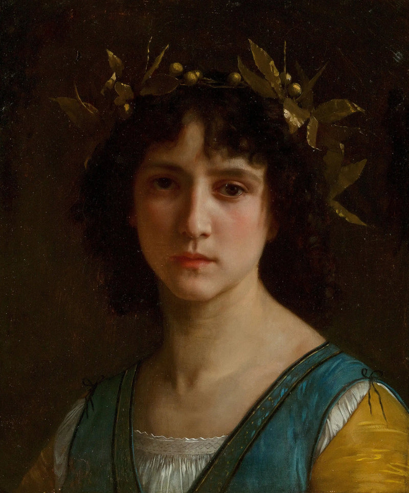 Cabeça de Italiana com uma coroa de louros - Bouguereau