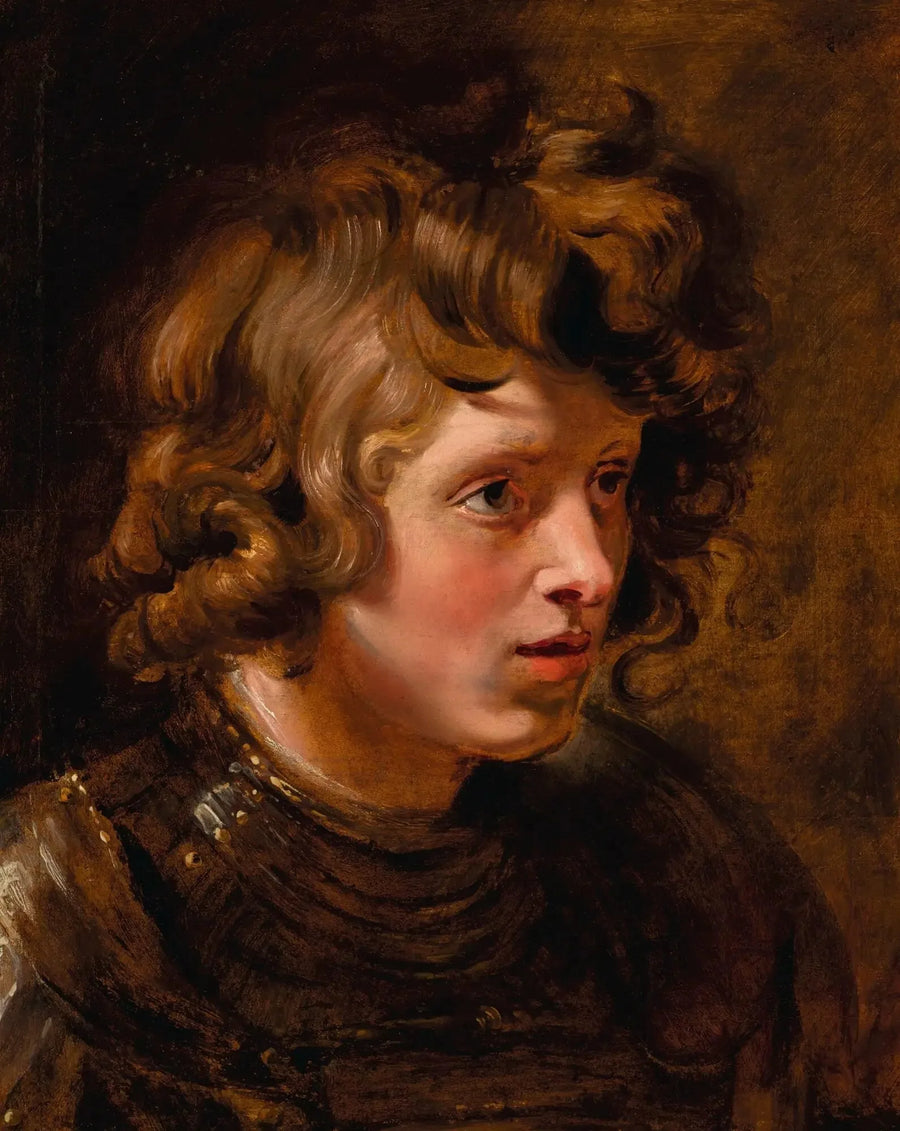 Cabeça de um jovem usando uma armadura - Peter Paul Rubens