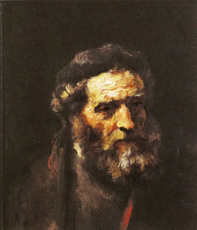 Cabeça de um velho homem barbudo - Rembrandt