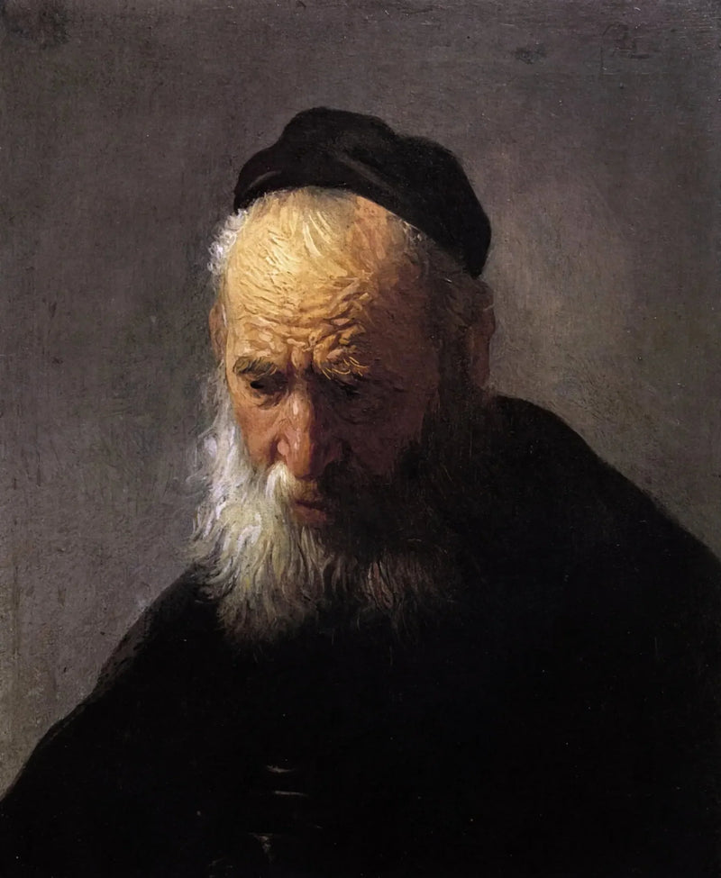 Cabeça de um velho usando um boné - Rembrandt