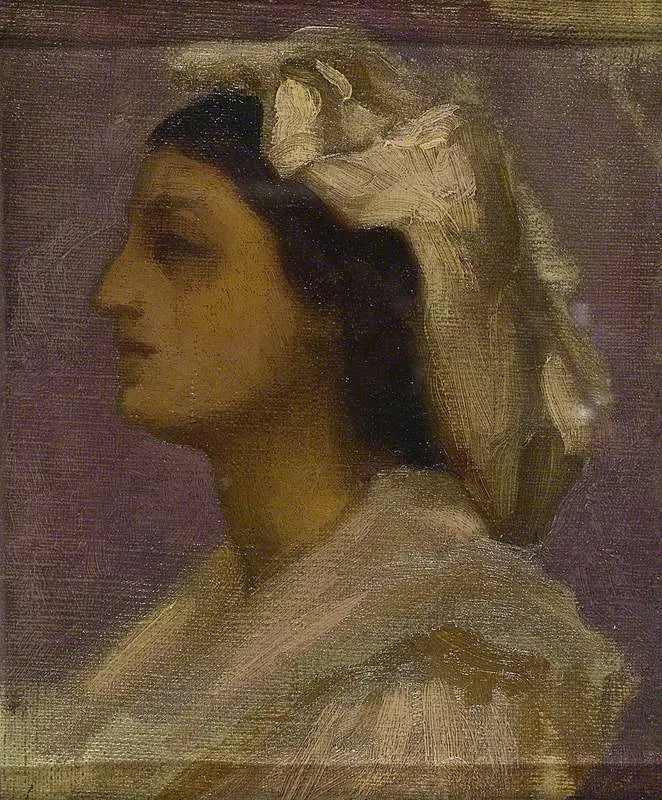 Cabeça de uma jovem italiana (perfil) - Frederic Leighton