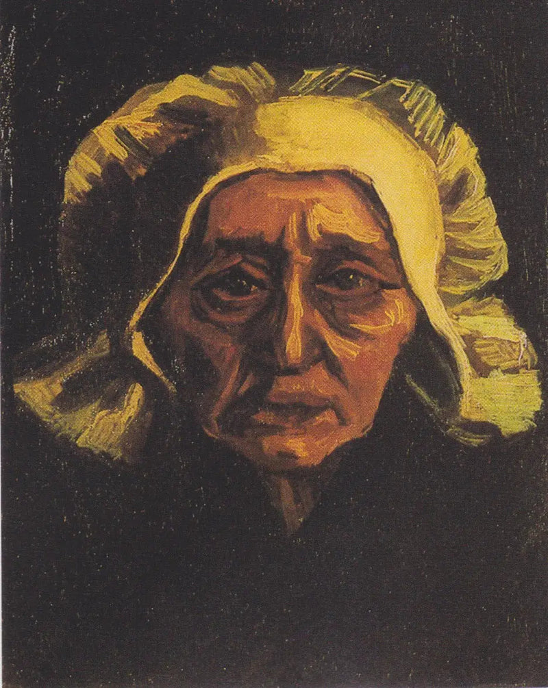 Cabeça de uma velha camponesa com touca branca - Vincent van Gogh
