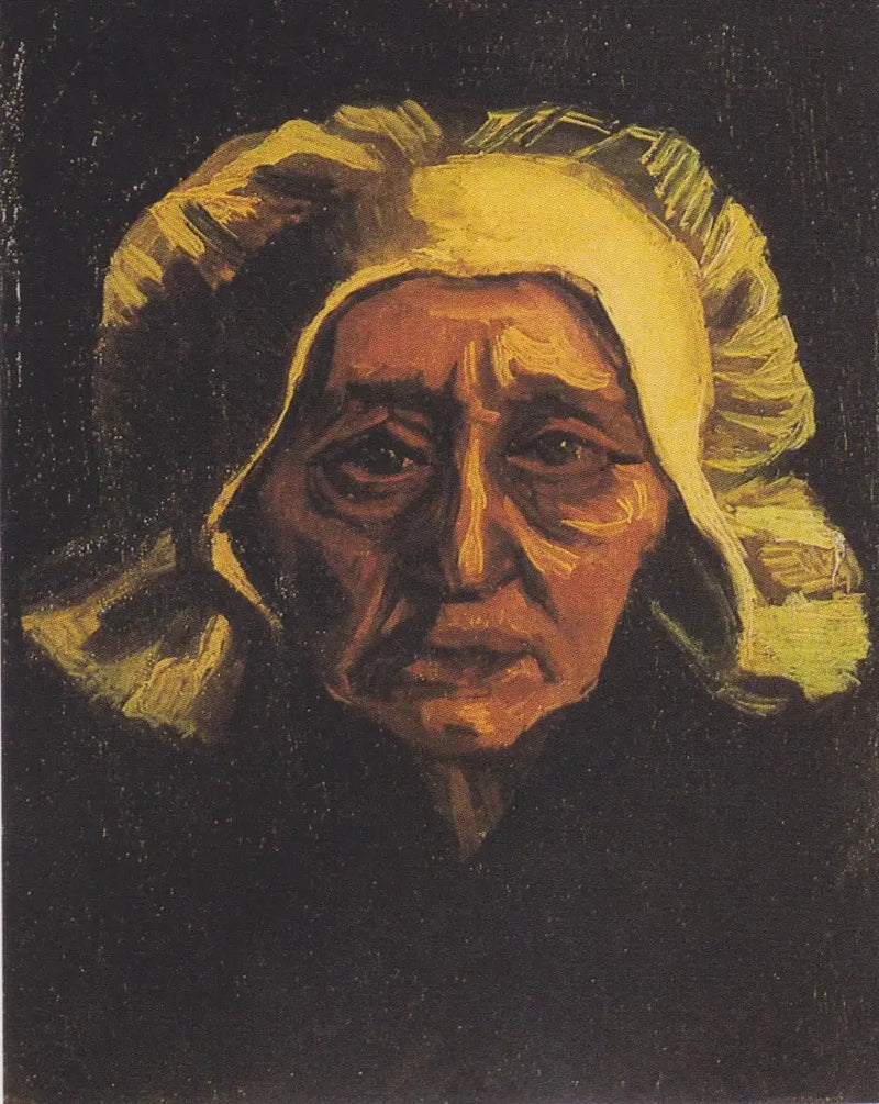 Cabeça de uma velha camponesa com touca branca - Vincent van Gogh