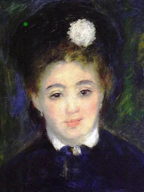 Cabeça de mulher em preto - Pierre-Auguste Renoir