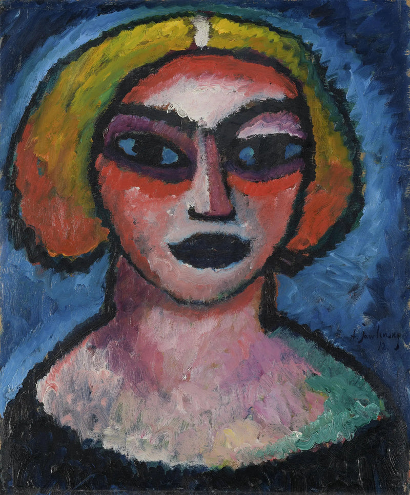 Cabeça de mulher Verso: Busto de homem (cerca de 1910-1912) - Alexej von Jawlensky
