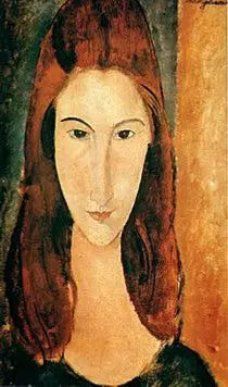 Cabeça de Jeanne Hébuterne de frente - Amedeo Modigliani