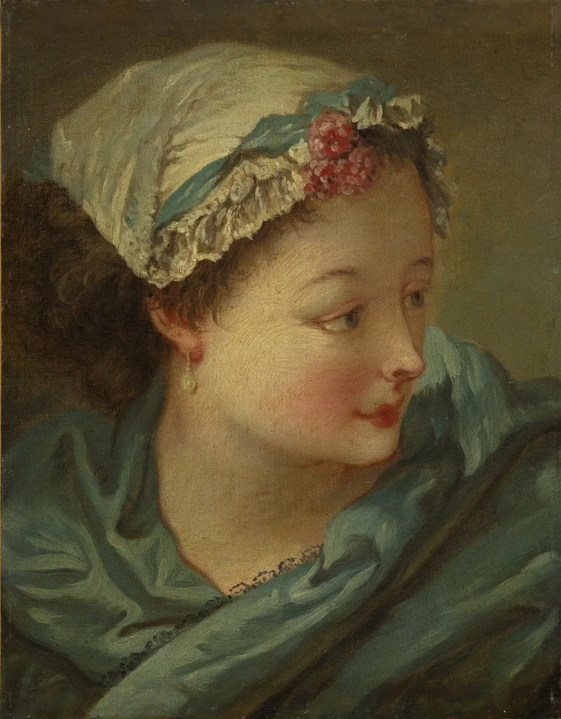 Cabeça de jovem mulher - François Boucher