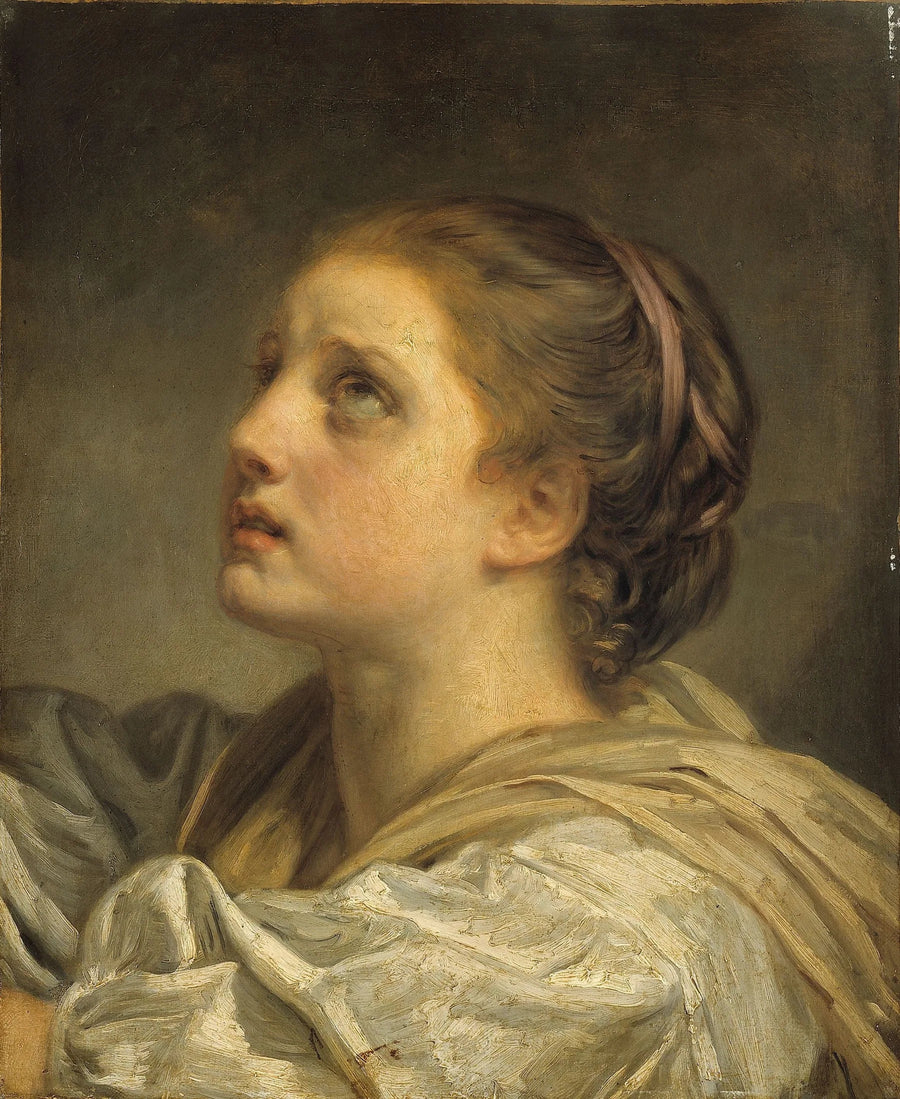 Cabeça de jovem mulher - Jean-Baptiste Greuze