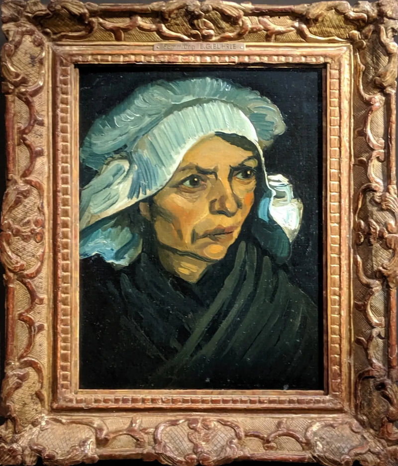 Cabeça de camponesa com touca branca - Vincent van Gogh