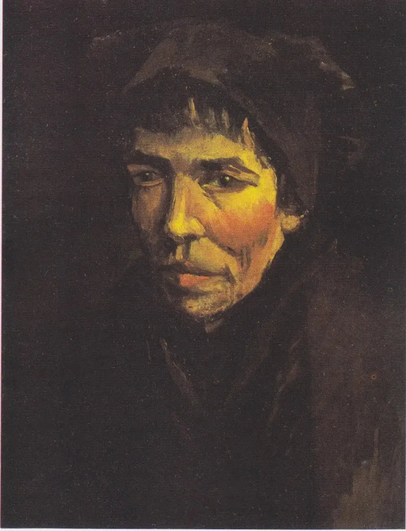 Cabeça de camponesa com gorro preto - Vincent van Gogh