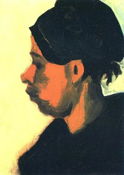 Cabeça de camponesa com gorro preto - Vincent van Gogh