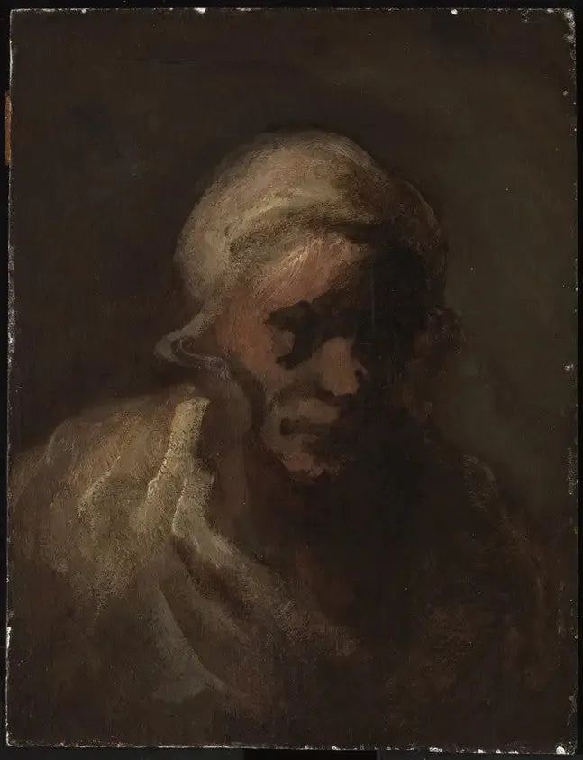 Cabeça de mulher idosa - Honoré Daumier
