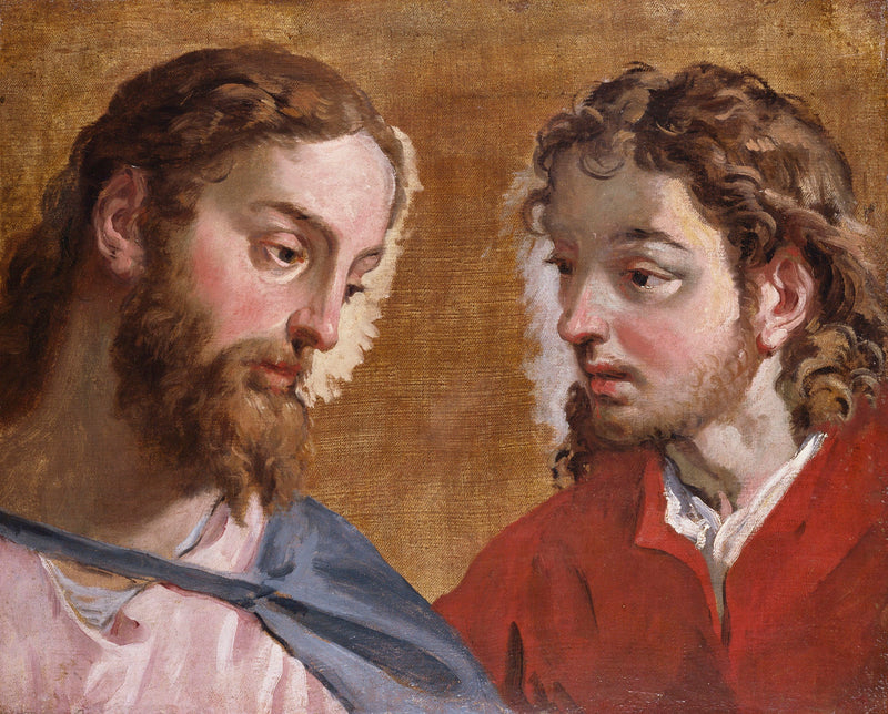 Cabeça de Cristo e um apóstolo (São João) - Sebastiano Ricci