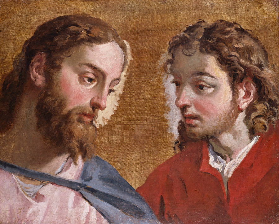 Cabeça de Cristo e um apóstolo (São João) - Sebastiano Ricci