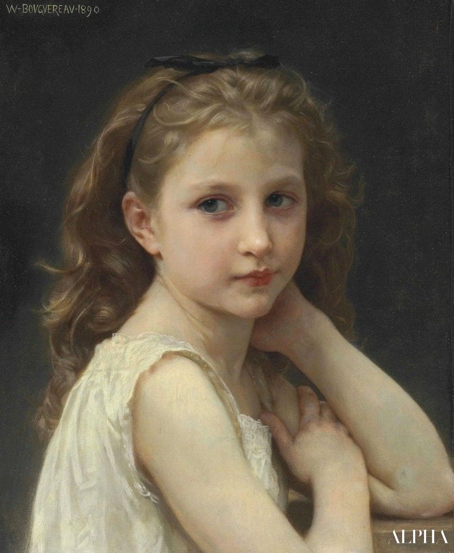 Tête d'une jeune fille - William Bouguereau - Reproductions de tableaux et peintures haut de gamme