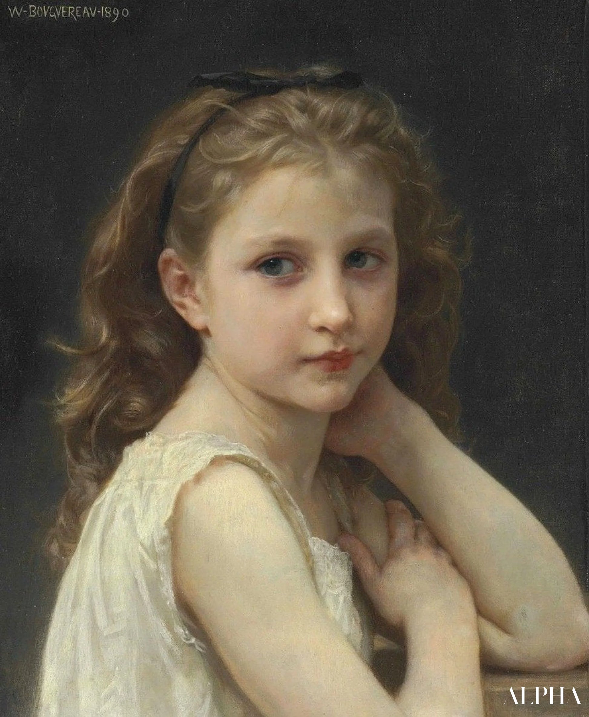Tête d'une jeune fille - William Bouguereau - Reproductions de tableaux et peintures haut de gamme