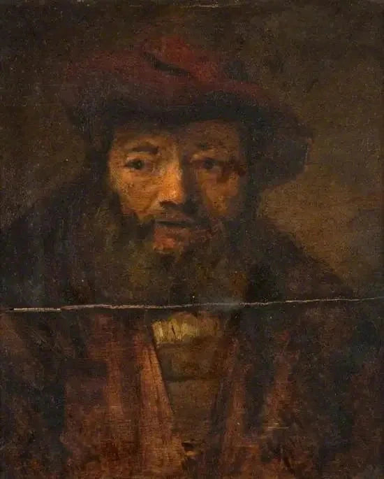 Cabeça de homem barbudo - Rembrandt
