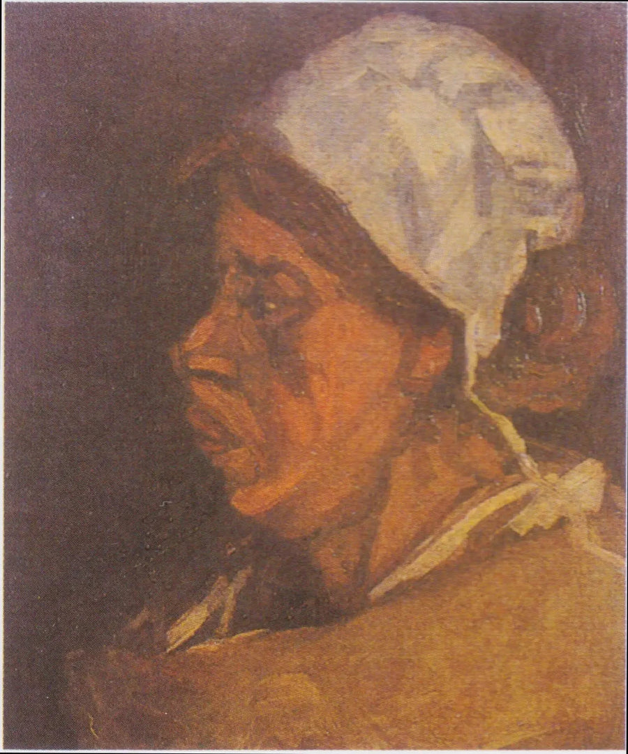 Cabeça de camponesa com touca branca - Vincent van Gogh