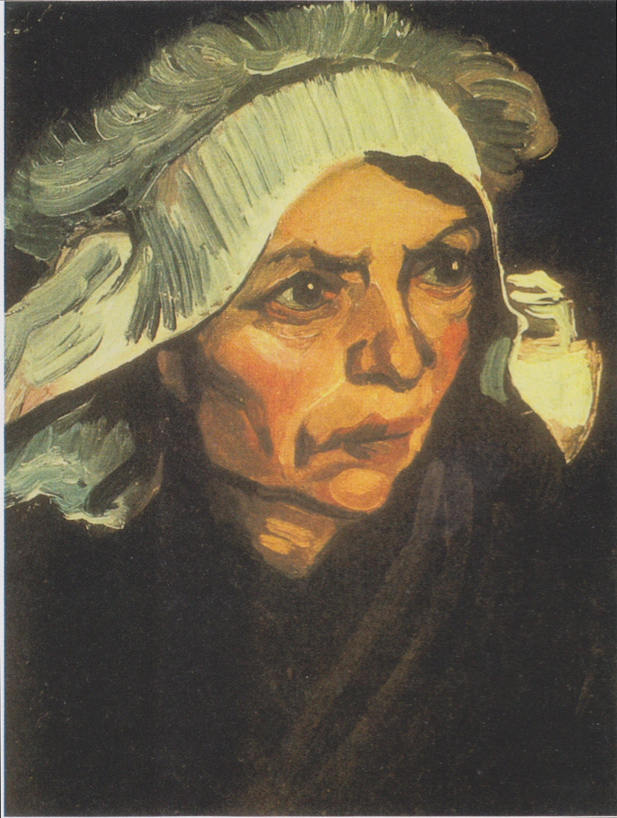 Cabeça de camponesa com touca branca - Vincent van Gogh