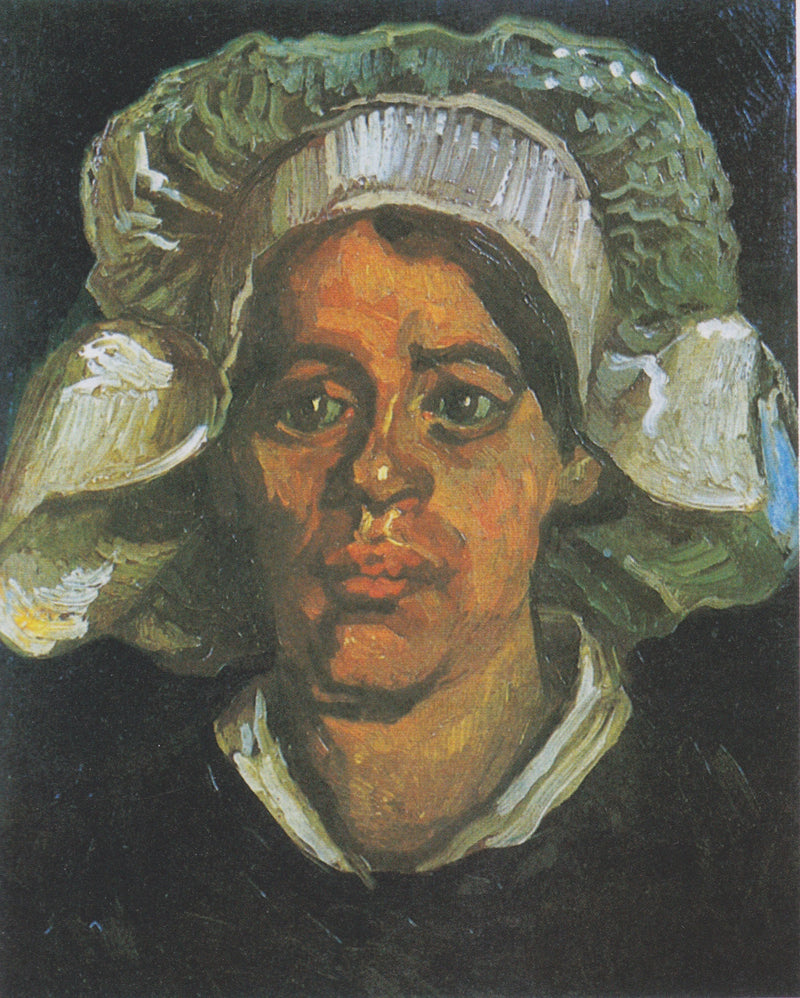 Cabeça de camponesa com touca branca - Vincent van Gogh
