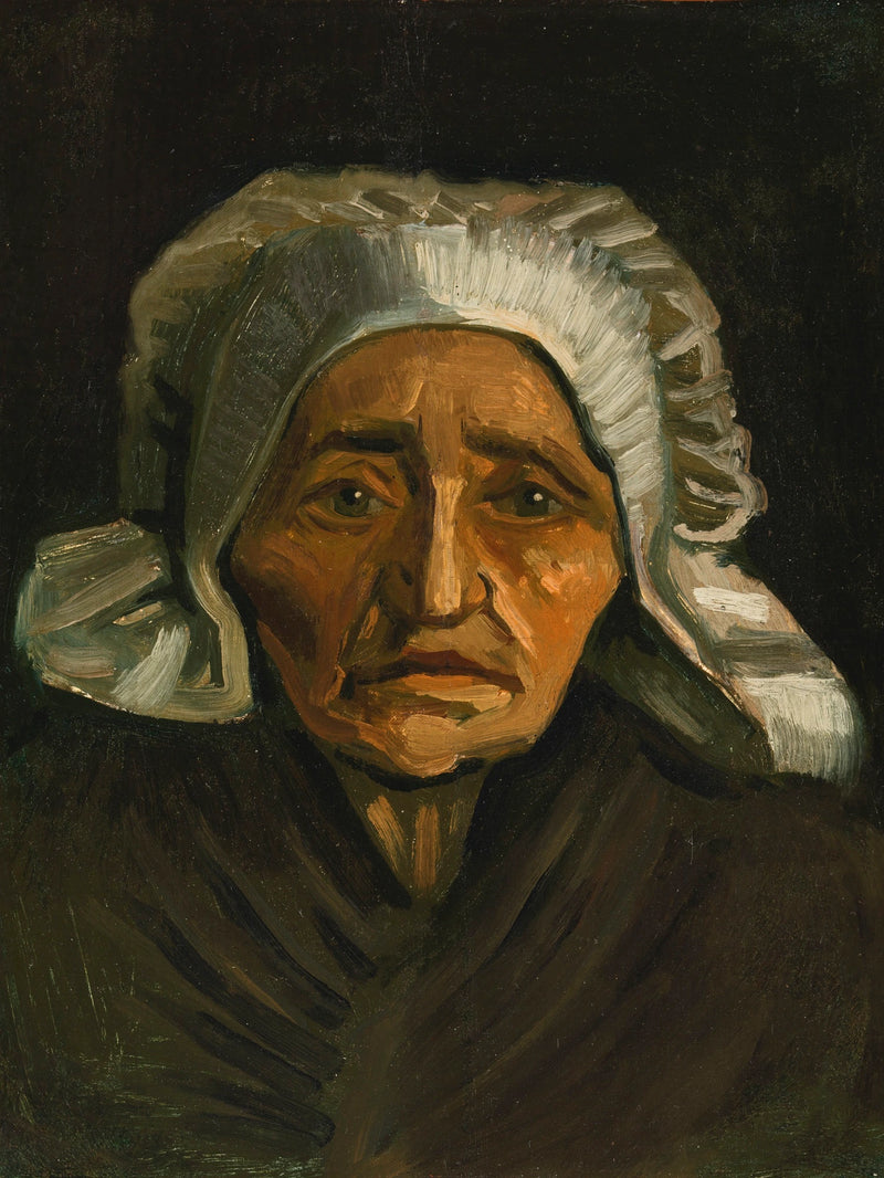 Cabeça de camponesa com touca branca - Vincent van Gogh