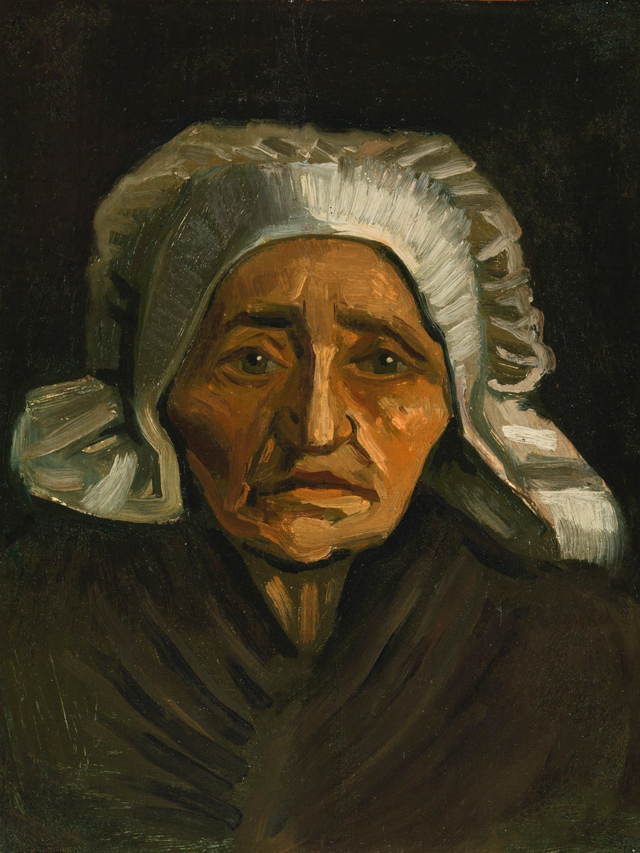 Cabeça de camponesa com touca branca - Vincent van Gogh
