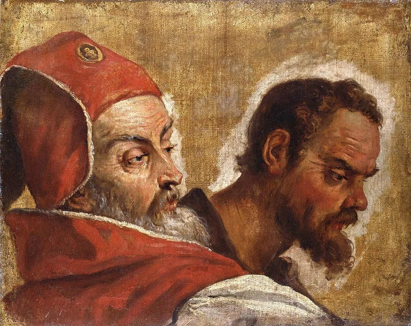 Cabeças de dois homens: um escriba ou um fariseu e um apóstolo? - Sebastiano Ricci