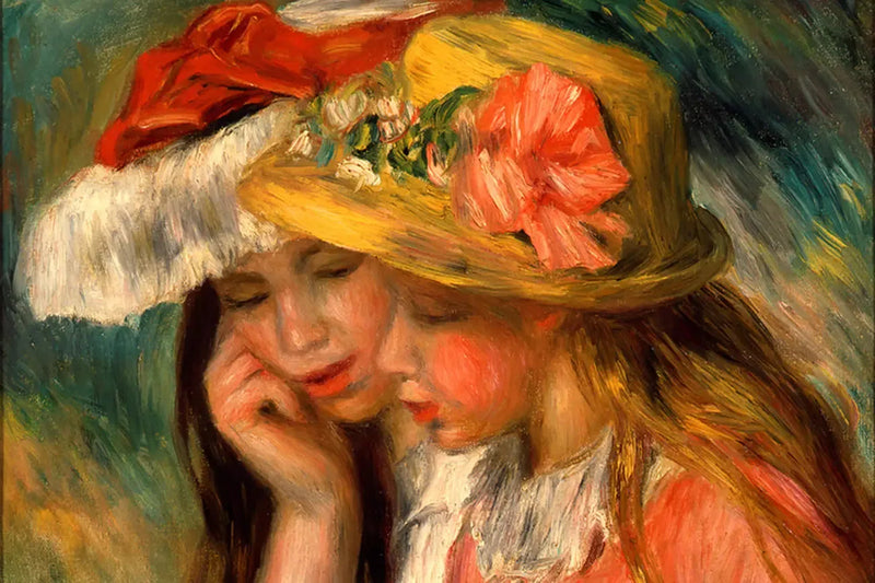 Cabeças de duas jovens meninas - Pierre-Auguste Renoir