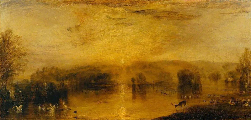 O Lago, Petworth: Pôr do Sol, um Veado Bebendo - J. M. W. Turner