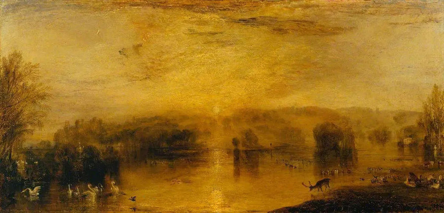 O Lago, Petworth: Pôr do Sol, um Veado Bebendo - J. M. W. Turner