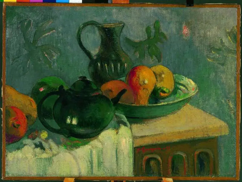 Chaleira, jarra e frutas - Paul Gauguin