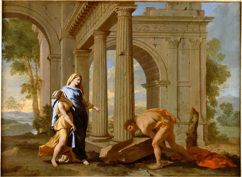 Teseu encontra a espada de seu pai - Nicolas Poussin