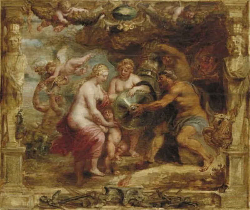 Tétis recebendo as armas de Aquiles de Vulcano - Peter Paul Rubens